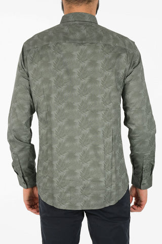 ARMANI EXCHANGE Classic Collar Leaf -Print Shirt