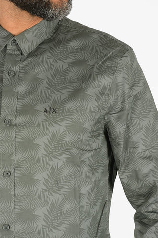 ARMANI EXCHANGE Classic Collar Leaf -Print Shirt