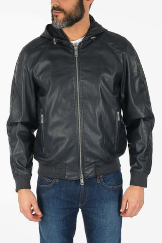 ARMANI EXCHANGE Giubbotto in Ecopelle con Cappuccio