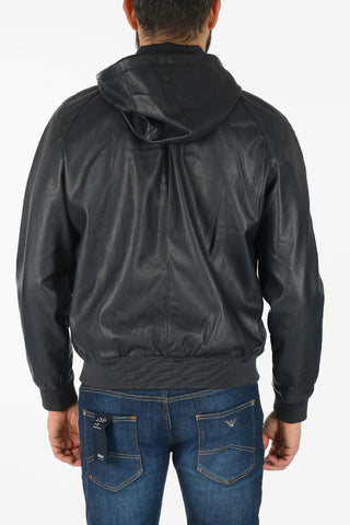 ARMANI EXCHANGE Giubbotto in Ecopelle con Cappuccio