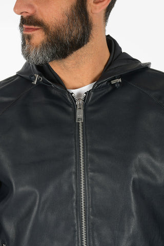 ARMANI EXCHANGE Giubbotto in Ecopelle con Cappuccio
