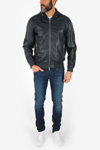 ARMANI EXCHANGE Giubbotto in Ecopelle con Cappuccio