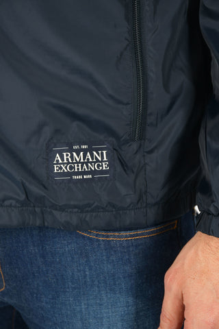 ARMANI EXCHANGE Hooded Jacket With Zip Front Closure