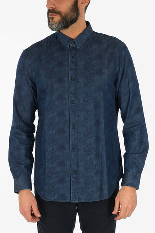 ARMANI EXCHANGE Classic Collar Leaf-Print Shirt