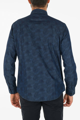 ARMANI EXCHANGE Classic Collar Leaf-Print Shirt