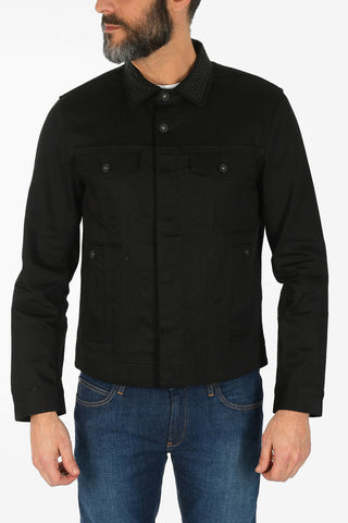 ARMANI EXCHANGE Denim Jacket With Studs Collar