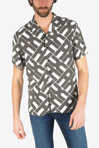 ARMANI EXCHANGE Geometric Pattern Shirt with Short Sleeve