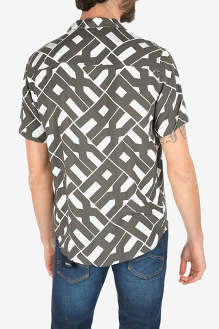 ARMANI EXCHANGE Geometric Pattern Shirt with Short Sleeve
