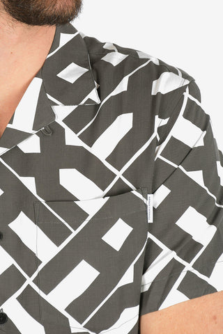 ARMANI EXCHANGE Geometric Pattern Shirt with Short Sleeve