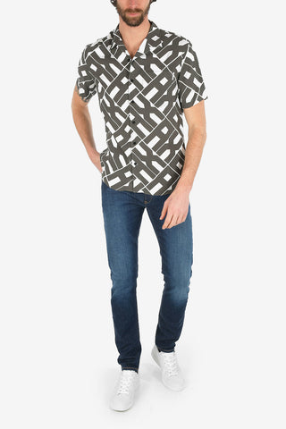 ARMANI EXCHANGE Geometric Pattern Shirt with Short Sleeve