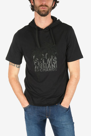 ARMANI EXCHANGE T-shirt con Strass e Cappuccio