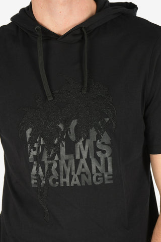 ARMANI EXCHANGE T-shirt con Strass e Cappuccio