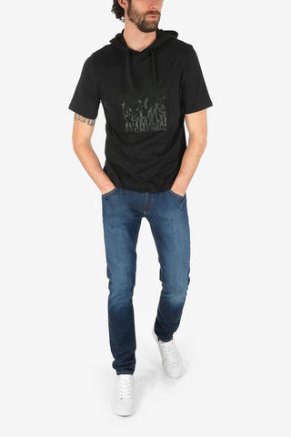 ARMANI EXCHANGE T-shirt con Strass e Cappuccio