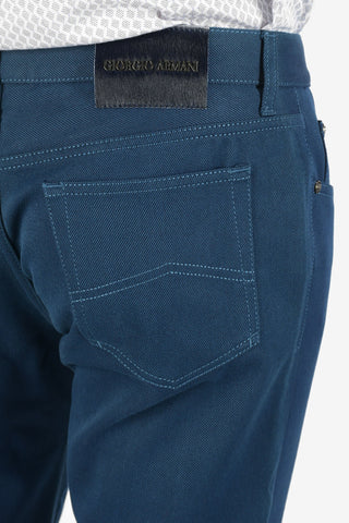 GIORGIO ARMANI 20cm Cotton and Virgin Wool Straight Fit Jeans