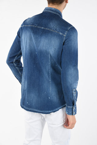 ICON Snap Button Stone Washed Denim Shirt