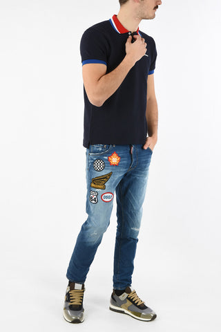 3 Button Polo with Print-Logo
