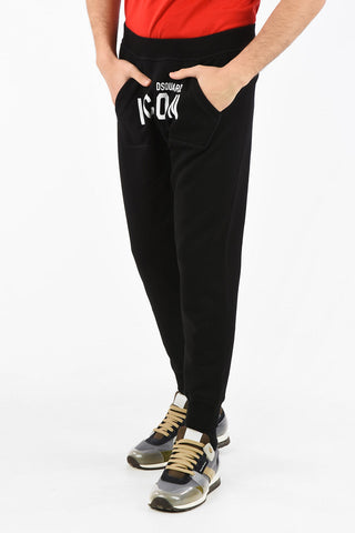 ICON Logo-Print Brushed Cotton DEAN FIT Jogger Pants