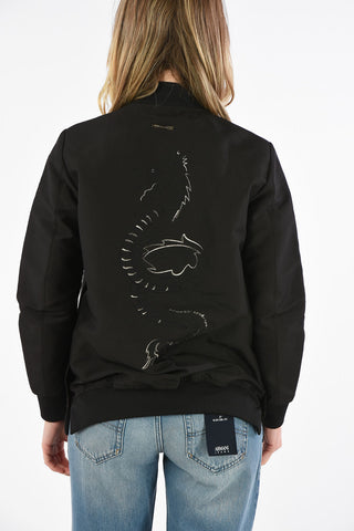 ARMANI EXCHANGE Dragon Embroidery Back Bomber With Snap Buttons