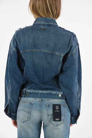 ARMANI EXCHANGE Denim Jacket with Fringe