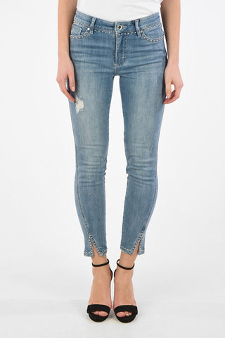 ARMANI EXCHANGE Jeans Skinny Fit J19 con Spacco alla Caviglia e Borchie