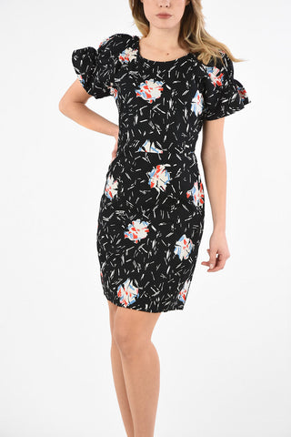 ARMANI EXCHANGE Floral-Print Bodycon Dress with Puffed Sleeve