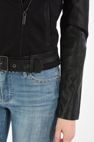 vARMANI EXCHANGE Biker Jacket with Belt And Ecoleather Details