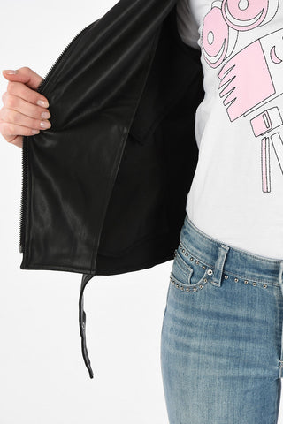 vARMANI EXCHANGE Biker Jacket with Belt And Ecoleather Details