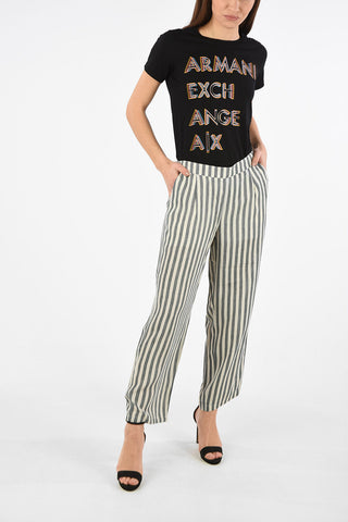 ARMANI EXCHANGE Pantalone a una Pince a Righe con Tasche Laterali