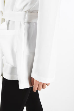 ARMANI EXCHANGE Twill Single Breasted Blazer with Belt