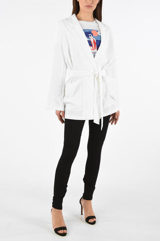 ARMANI EXCHANGE Twill Single Breasted Blazer with Belt