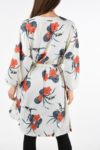 ARMANI EXCHANGE Floral-Print Kimono with Belt