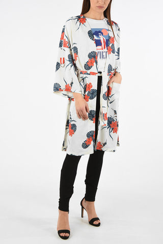 ARMANI EXCHANGE Floral-Print Kimono with Belt