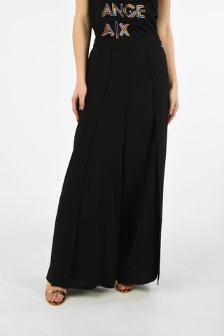 ARMANI EXCHANGE Drawstring Single Pleat Palazzo Pants With Split Ankle