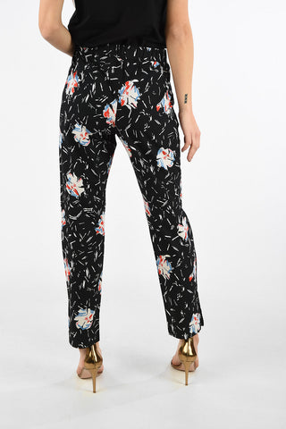 ARMANI EXCHANGE Floral-Print Piping Pants with Split Ankle