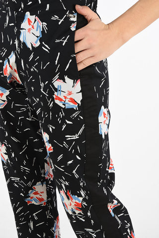 ARMANI EXCHANGE Floral-Print Piping Pants with Split Ankle