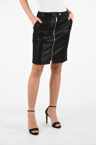 ARMANI EXCHANGE Mini Gonna in Lurex con Chiusura Zip Frontale