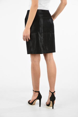 ARMANI EXCHANGE Mini Gonna in Lurex con Chiusura Zip Frontale