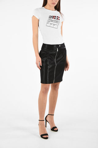 ARMANI EXCHANGE Mini Gonna in Lurex con Chiusura Zip Frontale