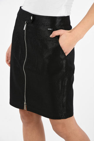 ARMANI EXCHANGE Mini Gonna in Lurex con Chiusura Zip Frontale