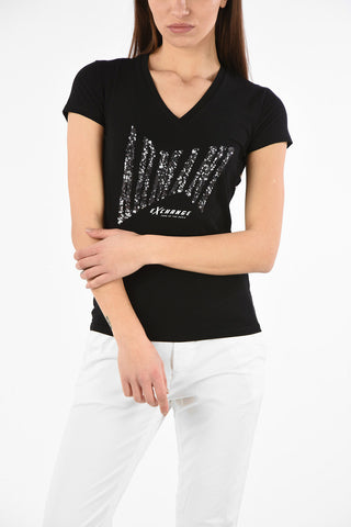 ARMANI EXCHANGE V-Neck T-shirt with Sequin