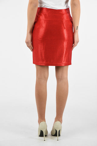 ARMANI EXCHANGE Zip Front Closure Lurex Mini Skirt