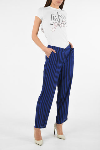 ARMANI EXCHANGE Drawstring Striped Palazzo Pants
