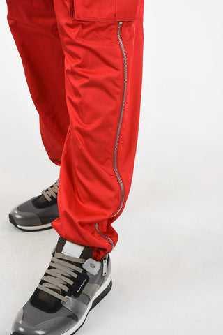Drawstring Cargo Pants with Ankle Zip