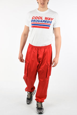 Drawstring Cargo Pants with Ankle Zip
