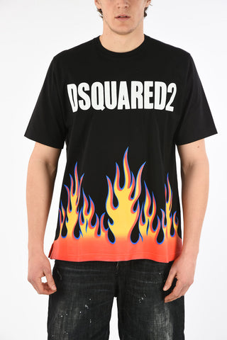 Flames-Print SLOUCH FIT T-shirt