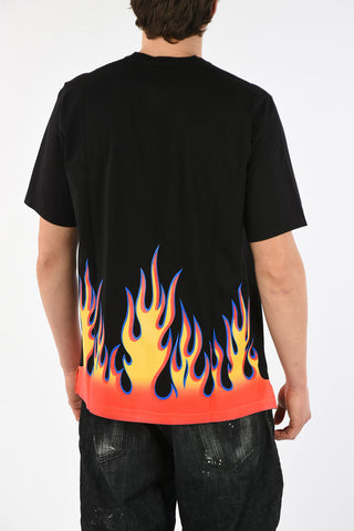 Flames-Print SLOUCH FIT T-shirt