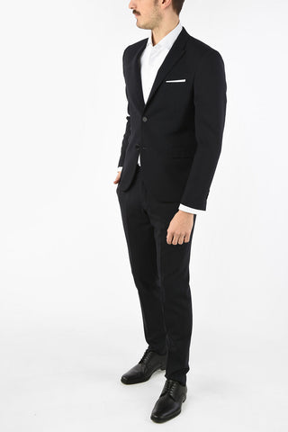 Two Button Slim Fit Suit with Peaked Lapel
