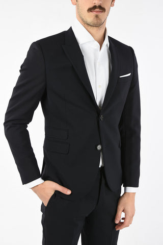 Two Button Slim Fit Suit with Peaked Lapel