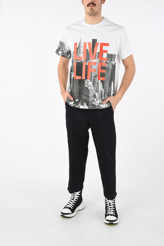 T-Shirt Easy Fit LIVE LIFE Stampata