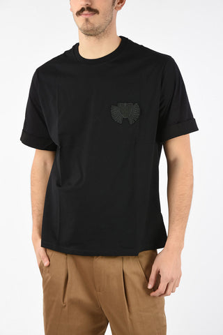 Easy Fit Crew Neck T-Shirt with Military Patch
